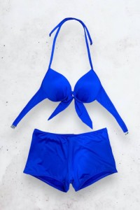 womens lined shorts bikini set